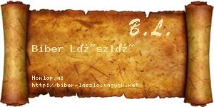Biber László névjegykártya